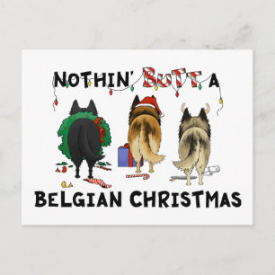 Nothin' Butt A Belgian Christmas Feestdagenkaart