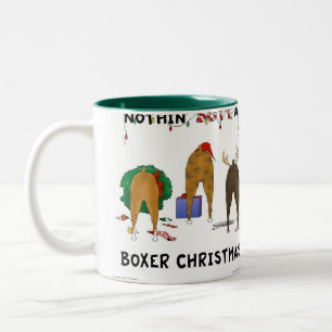 Nothin' Butt a Boxer Kerstmis Tweekleurige Koffiemok