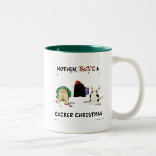 Nothin' Butt a Cocker Kerstmis Tweekleurige Koffiemok