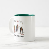 Nothin' Butt a Doberman Kerstmis Tweekleurige Koffiemok (Voorkant links)