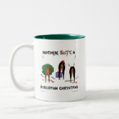 Nothin' Butt a Doberman Kerstmis Tweekleurige Koffiemok (Links)