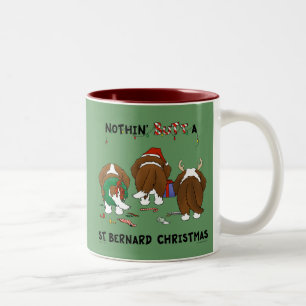 Nothin' Butt A St. Bernard Kerstmis Tweekleurige Koffiemok