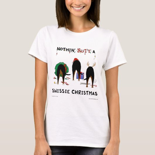 Nothin' Butt a Swissie Kerstmis T-shirt (Voorkant)