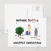 Nothin' Butt a Whippet Kerstmis Feestdagenkaart (Voorkant / Achterkant)