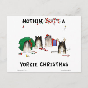 Nothin' Butt A Yorkie Kerstmis Feestdagenkaart