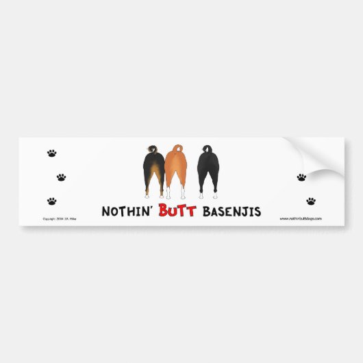 Nothin' Butt Basenjis Bumpersticker (Voorkant)