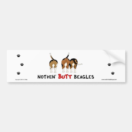 Nothin' Butt Beagles Bumpersticker (Voorkant)
