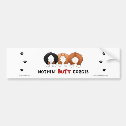 Nothin' Butt Corgis Bumpersticker (Voorkant)
