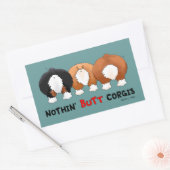 Nothin' Butt Corgis Rechthoekige Sticker (Envelop)