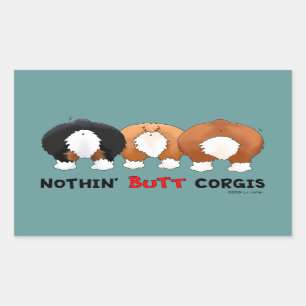 Nothin' Butt Corgis Rechthoekige Sticker