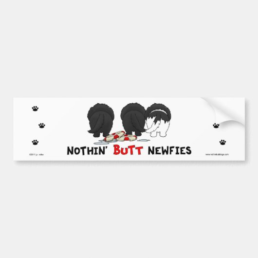 Nothin' Butt Newfies Bumpersticker (Voorkant)