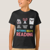Nothing Beats Reading Funny Rock Paper Scissors  T-shirt (Voorkant)
