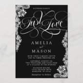 Nothing Fancy Just Love Black Lace Wedding Kaart (Voorkant)