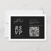 Nothing Fancy Just Love Black White QR-code RSVP  (Devant)