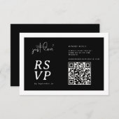 Nothing Fancy Just Love Black White QR-code RSVP  (Devant / Derrière)