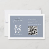 Nothing Fancy Just Love Dusty Blue QR-code RSVP  (Devant)