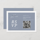 Nothing Fancy Just Love Dusty Blue QR-code RSVP  (Devant / Derrière)