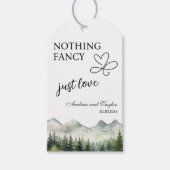 Nothing Fancy Just Love Elegant Wedding Cadeaulabel (Voorkant)