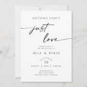 Nothing Fancy Just Love Elegant Wedding Invitation (Devant)