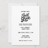 Nothing Fancy Just Love Invitation | Black & White Kaart (Voorkant)