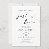 Nothing Fancy Just Love Minimalist Invitation Save The Date (Voorkant)