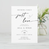 Nothing Fancy Just Love Minimalist Invitation Save The Date (Staand voorkant)