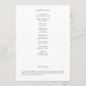 Nothing Fancy Just Love Minimalist Wedding Programma (Achterkant)