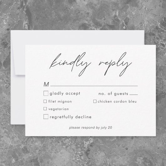 Nothing Fancy Just Love Minimalist Wedding  RSVP Kaartje