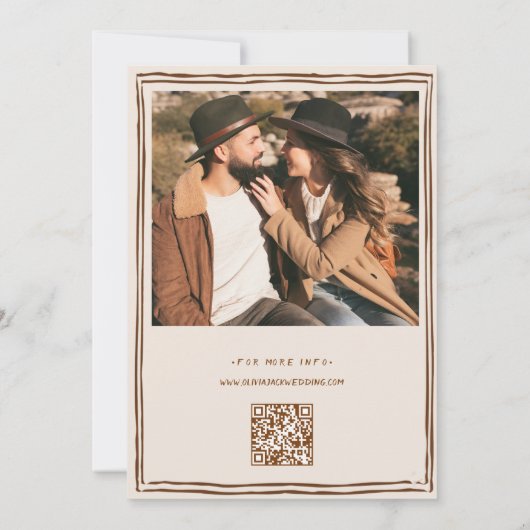 Nothing Fancy Just Love Photo QR Code Wedding   Kaart (Achterkant)