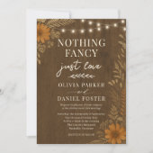 Nothing Fancy Just Love Rustic Boho Wedding  Kaart (Voorkant)