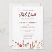 Nothing Fancy Just Love Rustic Wildflower Wedding Kaart (Voorkant)