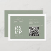 Nothing Fancy Just Love Sage Green QR-code RSVP  (Devant / Derrière)