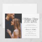 Nothing Fancy Just Love Wedding Invitation (Devant / Derrière)