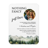Nothing Fancy Just Love Wedding Photo Invitation Magneet (Verticaal)