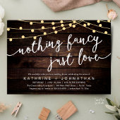 Nothing Fancy, Just Love, Wedding Reception Dinner Kaart