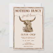 Nothing Fancy Just Love Western Cow Skull Wedding Kaart (Voorkant)
