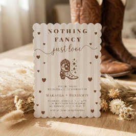Nothing Fancy Just Love Western Rustic Wedding Kaart