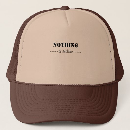 NOTHING TO DECLARE HAT TRUCKER PET (Voorkant)
