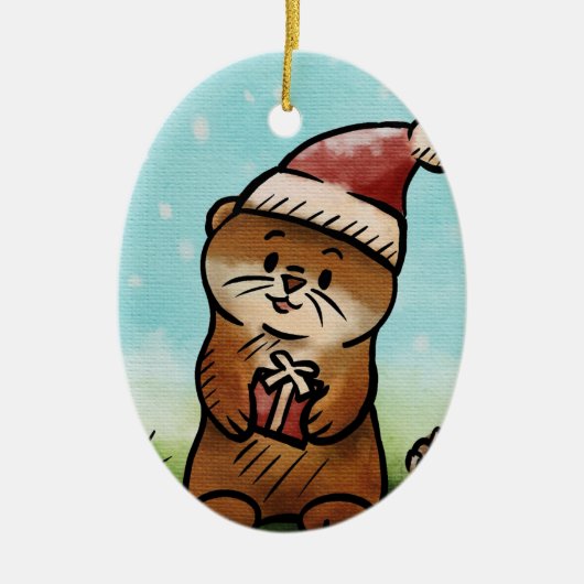 Notice Otis Christmas Oval Ornament (Voorkant)