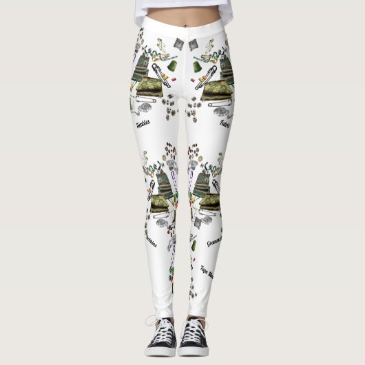Noties (met script) leggings (Voorkant)