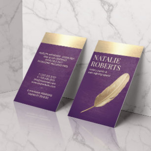 Notional Loan Signing Agent Paars & Gold Quill Visitekaartje