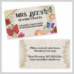 Notions de couture vintages papillons carte de cou