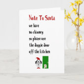 Notitie bij de Kerstman, een grappig vrolijk kerst Kaart (Gele Bloem)