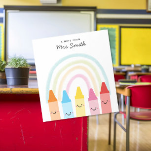 Notitie van leerkleurpotlood Regenboog Notitieblok
