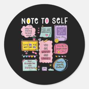 Notitie Voor Zelf Psycholoog Mentale Gezondheidsbe Ronde Sticker