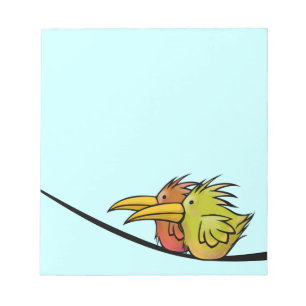 Notitieblok, 2 vogels op een draad notitieblok