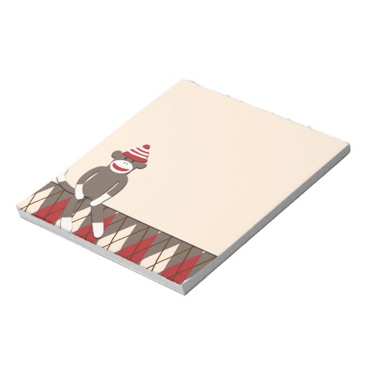 Notitieblok Argyle Sock Monkey (Gedraaid)