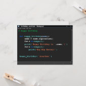 Notitieblok Computer Programmer Donkere Modus Birt Kaart (Voorkant / Achterkant in situ)