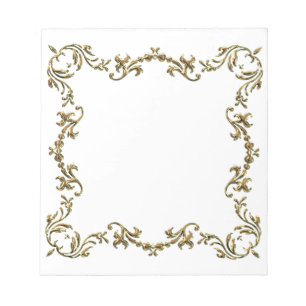 Notitieblok gouddecoratieve Floral Border