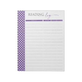 Notitieblok Lavender Reading Log Pages